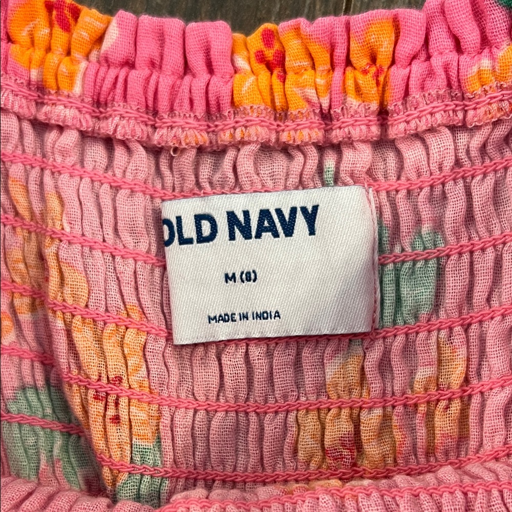 Old Navy Bright Pink Floral Kids Dress - Picture 4 of 8